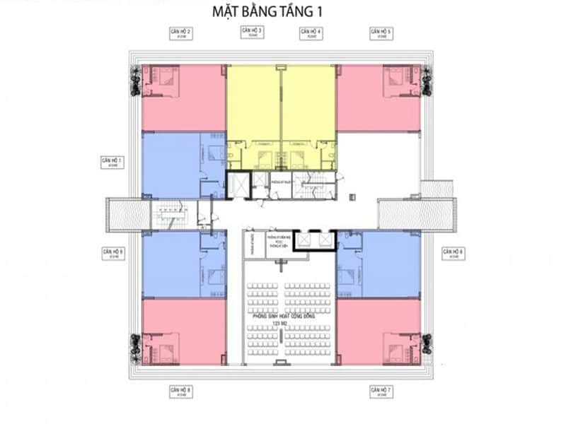 mặt bằng tầng 1 chung cư quảng thắng thanh hoá