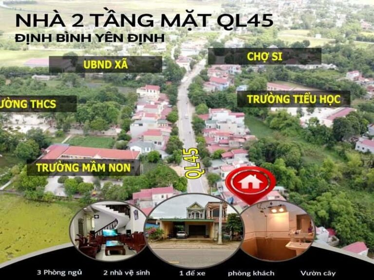 BÁN NHÀ 2 TẦNG MẶT QL45 YÊN ĐỊNH